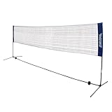 MUWO Swip höhenverstellbares Badminton Netz 4,1 m x 1,5 m – Robustes, reißfestes Nylon für In- und Outdoor, schnelle Montage, inkl. Tragetasche, stabile Stützrohre aus rostfreiem Eisen (Blau)