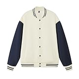 Ruamilyy Baseball Jacke Herren Varsity Collegejacke Wool and Leather Premium Quality Unisex Basketball Jacket Patchwork Collegiate Sportjacke Stehkragen Streetwear Y2k Mode Sweatjacke