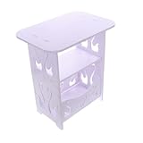 Gatuida Kleiner Beistelltisch Schlafzimmer Modern Kompakt für Kleine Räume Platzsparender Nachttisch Weiß Minimalistischer Bedside Table mit Zweistufigem Design für Wohnzimmer und