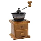 Kaffeemühle aus Massivholz mit manueller Handkurbel, verstellbarem Zirkonia-Kern für präzises Mahlen, und Schubladen-Stil für einfaches Entfernen und Reinigen der Kaffeebohnen