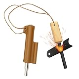 Survival Feuerstein - Feuerstahl -Hochwertiges Ferrocerium - Feuerstarter mit Feueranzünder Set für Outdoor, Bushcraft - Paracord + Tasche