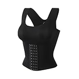 OZLCUA 3-in-1 Taillen-BH mit Knöpfen Shapewear for Frauen Taillenformer Damen Shapewears Snatch Bra(Black,XXL)