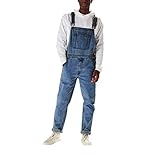 IQYU Jeanslatzhose Herren Blau - Jeans-Latzhose Stretch Herren-Overalls Baggy Jeanshose Sommer Latzjeans Vintage Arbeitslatzhose Männer Arbeitshosen Loose Fit Latzanzug Overalls Cargo-Jeans Latzhosen