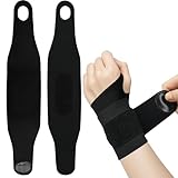 XIANGLONGY 2 Stück Sport Handgelenkbandage, Schwarz Verstellbar Handgelenkstütze, Atmungsaktiv Handgelenk Bandagen für Karpaltunnel Handgelenkschoner Schmerzlinderung Sport Fitness