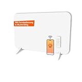 Könighaus 450W Smart 𝗗𝘂𝗮𝗹-𝗜𝗻𝗳𝗿𝗮𝗿𝗼𝘁𝗵𝗲𝗶𝘇𝘂𝗻𝗴 - Standgerät/Wandmontage - WLAN App-Steuerung mit Fernbedienung - inkl. Handtuchhalter, Standfüße & Befestigungsmaterial - Farbe: Weiß