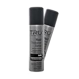 Tru Haarverdichter Spray Schwarz - 2x 100ml Haarauffüller für Männer und Frauen, Sofort-Effekt Haarverdichtung, Kaschiert Haarausfall und lichtes Haar