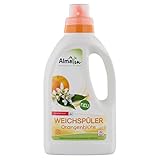 AlmaWin Öko Weichspüler Orangenblüte 750ml, 30 Waschladungen, mit frischem Orangenduft aus ätherischen Ölen, vegan