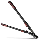 siwitec SG-21 Teleskop Bypass-Getriebe-Astschere, Astschere mit scharfer Klinge aus Kohlenstoffstahl, 66-92 cm Länge, Bypass Baumschere für frisches Holz bis zu Ø 40 mm