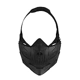 Taktische Airsoft-Halbgesichtsmasken, Rebellenschädel Airsoft Halbgesichtsmaske Airsoft-Schutzmasken für Cs War Game Halloween Party (Schwarz)