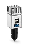 Technaxx Auto Luftreiniger Luftreiniger 12/24V 2xUSB, TX-130 in silber - Erfrischen und reinigen Sie die Luft in Ihrem Auto & entfernen Sie Zigarettenrauch, Smog, Dämpfe, Gerüche aus dem Auto