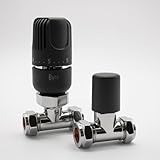 Westherm Classic TRV Thermostat-Heizkörperventile für Heizungsanlagen, gerade, 15 mm, Anthrazit, Doppelpack
