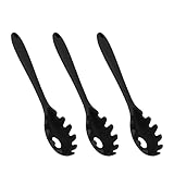 Haofy Silikon-Spaghettilöffel, 3-teiliges Set, Hitzebeständig Bis 450 °F mit Breiten Zinken – Antihaftbeschichtet und Spülmaschinenfest, Nudel-Servierbesteck für Familien, Wohnmobile und Kleine