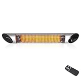 VEITO| infrarot-Heizstrahler| Terassenstrahler| elektrisch| 3 Heizstufen mit Fernbedienung| 2500 Watt| IP55| Infrarotheizung | Umkippschutz| Silber| Elektroheizung| TÜV/GS zertifiziert| Wandmontage…