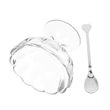 VERDANVERSE Kreative Dessertschale mit Löffel Klare Plastikschüssel für Japanische Desserts Salate Obst Wiederverwendbare Servierschale für Zuhause Leicht und Elegantes Wiederverwendbar