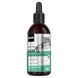 animigo Hanföl für Hunde & Katzen - 60ml Kaltgepresst reines Hanfsamenöl mit Omega 3, 6 & 9 - Bei Angst, Stress, Gewitter, Feuerwerk & Gelenkproblemen - Beruhigung & Entspannung für Haustiere