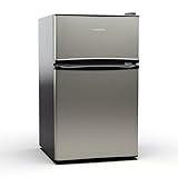 Klarstein Big Daddy - Kühlschrank mit Gefrierfach, Kühl Gefrierkombination, fridge leise, LED, Fassungsvermögen: 86 Liter, Kühlschrank: 61 Liter, Gefrierschrank: 25 L, silber