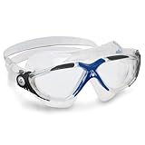 AQUASPHERE | Vista | Schwimmbrille für Damen und Herren mit UV-Schutz und Silikondichtung, beschlagfreien und auslaufsicheren Gläsern, Blau und Transparent - Transparente Gläser