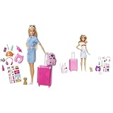 Barbie-Puppe Dream House Adventures, Reise blonden Haaren & Malibu - Koffer, Rucksack, Hündchen und mehr als 10 Accessoires