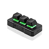 PCsensor 3-Tasten Mini-Tastatur 2.4G Wireless 2 in 1 Mechanische Gaming Tastatur Hot Key Customized Programm mit RGB Led für Gaming OSU Büro Arbeit