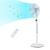 Midea FS40-16CR Standventilator Mit Fernbedienung | Sehr leise (22 dB), DC-Motor | 12 Geschwindigkeiten, 12h Timer | 4 Modi, LED-Anzeige, höhenverstellbar, energiesparend | Weiß