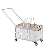 Faltbarer Gartenwagen – Multifunktionaler Transportwagen mit Tischabdeckung, robuster Bollerwagen für Camping & Outdoor, 35 kg Tragkraft, Weiß