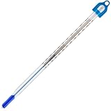 Wasserthermometer für Wassertemperatur und Flüssigkeiten - Laborthermometer Bereich: -10 bis +110 °C, 155 mm, Eintauchlabor Glasthermometer gefüllt mit blauer Flüssigkeit