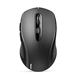 TECKNET Maus Kabellos, Bluetooth Maus (Tri-Mode: BT 5.0/3.0+2.4GHz) Funkmaus mit USB-Empfänger, Ergonomische Tragbare Maus Bluetooth für Laptop PC Computer, Mac OS, Android, Windows, Schwarz