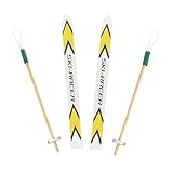 Nordstern Miniatur Ski mit Ski-Stöcken - Sportliche Skier als Zubehör für den Weihnachtswichtel und Weihnachtsdeko für Winterlandschaft - 10 cm Lang