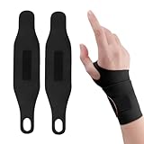 Biluer Handgelenk Bandagen, 2 PCS Handgelenkstütze Bandage Handgelenk Handbandage Handgelenk Handgelenk Bandagen Gym Geeignet Für Sport Und Fitness,Hausarbeit (Schwarz)