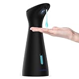Greatmay Seifenspender Automatisch mit 4 einstellbare Stufen,Elektrischer Flüssigseife seifenspender,IPX6 Wasserdicht Batteriebetriebener desinfektionsspender für Bad,Küche (Schwarz)