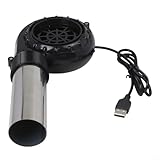 Jonikuper Tragbares USB-Grillgebläse mit einstellbarer Geschwindigkeit für Holzofen, Grill, Kamin, Edelstahl-Konstruktion, 5 V, 1 A Ventilator für Camping und Außenbereich (nicht einstellbare