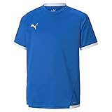 PUMA Unisex Kinder Teamliga Jersey Jr Shirt, Electric Blue Lemonade-puma White, 128 EU