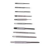 RASTKY 10-teiliges Mini-M1- Bis M3,5-Maschinengewindebohrer-Gewinde-Drahtgewindebohrset, Hochgeschwindigkeitsstahlmaterial für die Bearbeitung von Muttern, Langlebig und Lange Lebensdauer