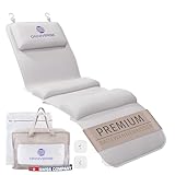 Omniverse Badewannenkissen Ganzkörper 125×40cm für Körpergröße 160-180cm mit Kopf-, Rücken- und Sitzpolster, schnelltrocknend, hautfreundlich, Zertifiziert, Badewannenmatte mit Kissen, Weiß