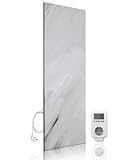 Marwona Bianco 800 Watt Infrarotheizung aus Naturstein mit Wifi Smart Home Thermostat – Infrarotheizung Made in Germany, 100 × 40 cm, für Räume bis 25 m², wartungsfrei & energiesparend