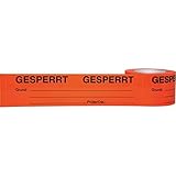 LEMAX® Qualitätsband GESPERRT,orange/schwarz,Polypropylen,selbstkl.,46my,75mm,66m/Rolle