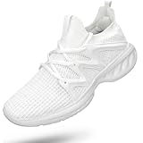 Pujcs Herren-Wanderschuhe, rutschfest, atmungsaktiv, leicht, Seakers, athletisch, Tennis, Laufschuhe für Fitnessstudio, Reisen, Joggen, Weiß, 8