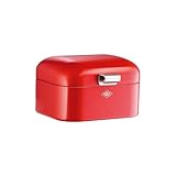 Wesco Mini Grandy Brotkasten in der Farbe rot, pulverbeschichtetes Stahlblech, Lüftungslöcher und stabiler Handgriff