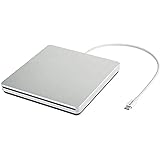 VikTck USB-C Superdrive Externer DVD-/CD-Lesegerät und DVD-/CD-Brenner für Apple-MacBook Air/Pro/iMac/Mini/MacBook Pro/ASUS/ASUS/Dell Latitude mit USB-C-Anschluss, Plug-and-Play, silberfarben