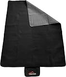 normani Outdoor Campingdecke Fleece mit Tragegriff wasserdicht isoliert Farbe Dunkelschwarz