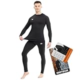 meteor Thermounterwäscheset Herren – Skiunterwäsche Baselayer – Thermounterhemd und Thermounterhose – atmungsaktiv schnelltrocknend elastisch – für Laufen Radfahren Trekking Skifahren – S‑XL