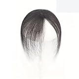 4 x 6 cm handgefertigte Echthaar-Topper mit Spitzenbasis for Frauen mit dünnen Haaren, Clip-in-Wispy-Extensions, 10-Zoll-Haarteil Wiglet Flauschigs und Natürlich(Natural color)