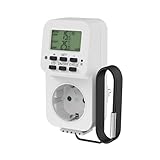 Perfect Thermostat Steckdose, Temperaturregler 230V, Steckdosenthermostat mit Fühler, Temperaturschalter für Heizung, Kühlung, Gewächshaus, Terrarium, Weiß