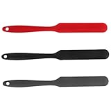 Mikikit 3 Stück Spachtel Cremespatel Glasschaber, Spatel mit langem Griff Pfannenwender Teigspatel Backpinsel aus Silikon Flexibler Spatel Sauerteigschaber Kieselgel
