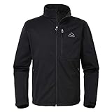 donhobo Herren Softshell Jacke Fleece Gefüttert Warm Outdoor Funktionsjacke Freizeitjacke Wasserabweisend Winddicht Wanderjacke Full-Zip Übergangsjacke Schwarz XL