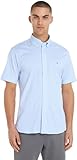 Tommy Hilfiger Herren Flex Poplin Rf Shirt S/S Mw0mw33809 Freizeithemden, Blau (Calm Blue), M EU