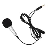 Yardwe Mini Mikrofon für Smartphone Tragbares Langlebiges Kondensatormikrofon mit Stecker für Gesang Musikaufnahmen und Live Broadcasts Kompatibel mit Meisten Geräten