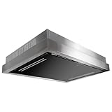 Deckenhaube GURARI GCH C 343 IS 90 BL PRIME Einbau Umluft Dunstabzugshaube 90 cm • Edelstahl-Schwarzglas-Design • Ionisierung • EBM Motor 1000 m³/h • Touch-Control • Fernbedienung