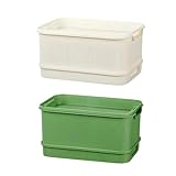 pistro 2 Stück Sprossen Tablett Anzuchtset Hydrokultur-Gartenwerkzeug Microgreens Pflanzbehälter für drinnen und draußen