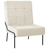 ShGaxin Relaxstuhl 65x79x87 cm Cremeweiß Samt, Kinosessel, Ohrensessel, Heimkino Sofa, Schlafsessel, Relax Sessel, Tv Möbel, Seniorensessel